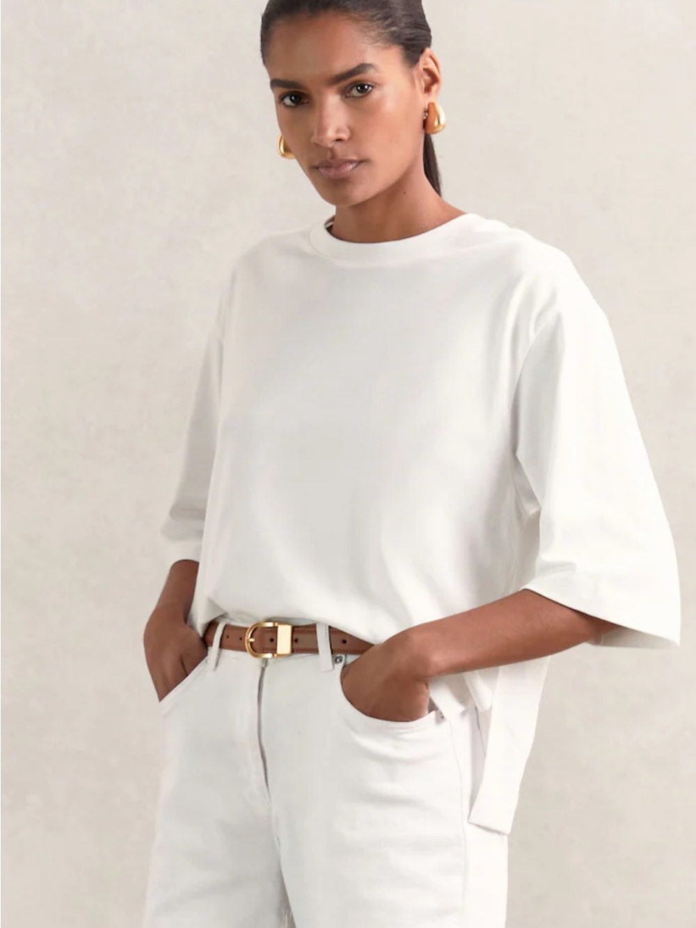 Reiss NWOT Cassie Oversized T-Shirt White Size Small